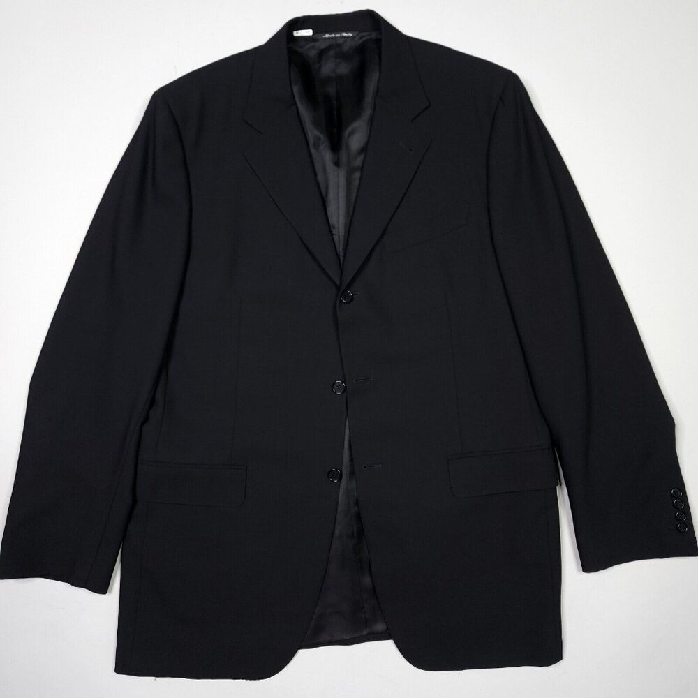 Canali Proposta Natural Comfort 100% Wool 3 Button Sport Coat Luxury Black 44L